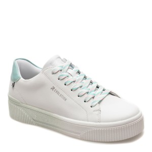 Pantofi casual RIEKER albi, W0704, din piele ecologica, dama