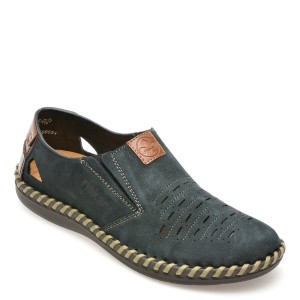 Pantofi casual RIEKER bleumarin, B24571, din piele naturala, barbat