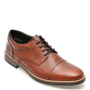 Pantofi casual RIEKER maro, 135171, din piele naturala, barbat