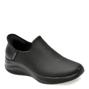 Pantofi casual SKECHERS negri, ULTRA FLEX 3.0, din piele naturala, dama