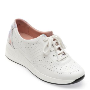 Pantofi casual SUAVE albi, 11005, din piele naturala, dama