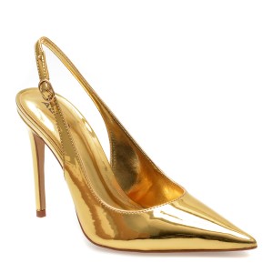 Pantofi eleganti ALDO aurii, STESSYSLING712, din piele ecologica lacuita, dama