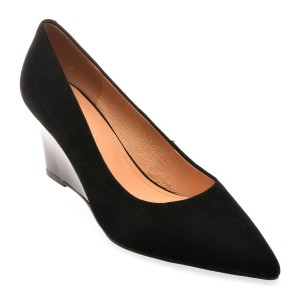 Pantofi eleganti EPICA negri, UZ2023, din piele intoarsa, dama