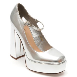 Pantofi EPICA argintii, R100, din piele ecologica, dama
