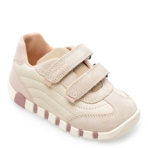Pantofi GEOX albi, B3658A, din piele naturala, fetita