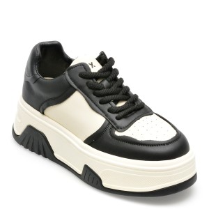 Pantofi GRYXX alb-negru, 3905, din piele naturala, dama