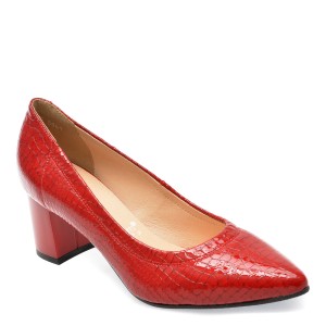 Pantofi IMAGE rosii, 5841, din piele naturala lacuita, dama
