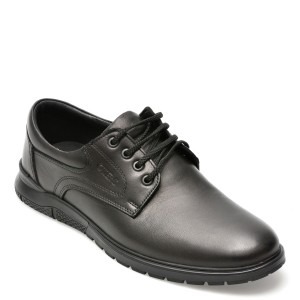 Pantofi OTTER negri, 555, din piele naturala, barbat