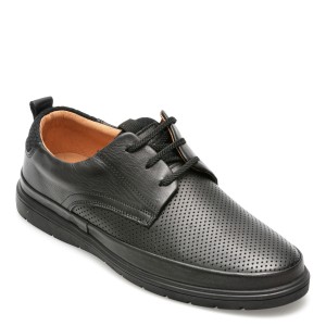 Pantofi OTTER negri, A20B, din piele naturala, barbat