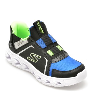 Pantofi SKECHERS negri, HYPNO-FLASH 2.0, din piele ecologica, baiat