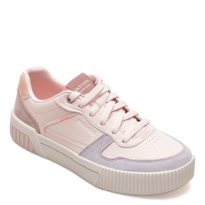 Pantofi SKECHERS roz, JADE, din piele ecologica, dama