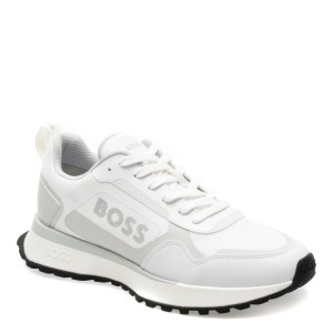 Pantofi sport BOSS albi, 7300, din piele ecologica, barbat