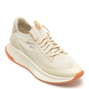 Pantofi sport BOSS albi, 89041, din material textil, barbat