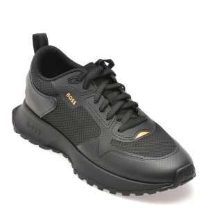 Pantofi sport BOSS negri, 3195, din material textil, barbat