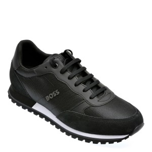 Pantofi sport BOSS negri, 8133, din material textil, barbat