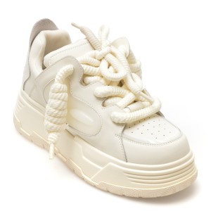 Pantofi sport EPICA albi, 2309171, din piele naturala, dama