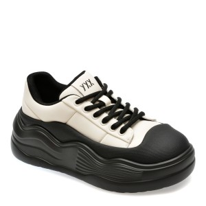 Pantofi sport GRYXX alb-negru, 1076, din piele naturala, dama