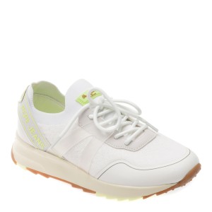 Pantofi sport PEPE JEANS albi, LS60001, din material textil, dama