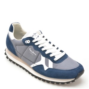 Pantofi sport PEPE JEANS bleumarin, BRIT-ON PRINT,  din material textil, barbat