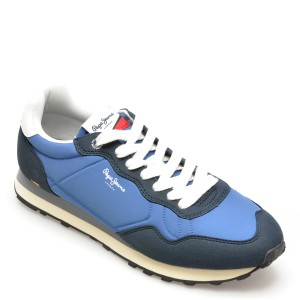 Pantofi sport PEPE JEANS bleumarin, NATCH BASIC,  din material textil, barbat