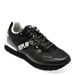 Pantofi sport REPLAY negri, MS1D53T, din material textil, barbat