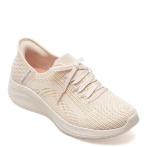 Pantofi sport SKECHERS alb, ULTRA FLEX 3.0, din material textil, dama