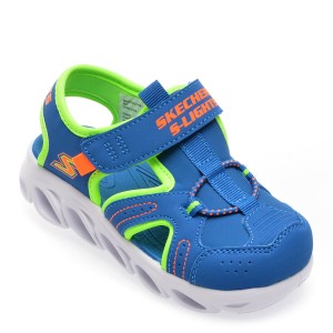 Pantofi sport SKECHERS albastri, 401680N, din piele ecologica, baiat