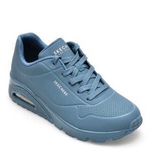 Pantofi sport SKECHERS albastri, UNO, din piele ecologica, dama