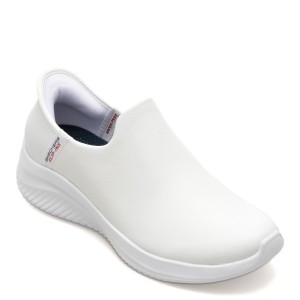 Pantofi sport SKECHERS albi, ULTRA FLEX 3.0, din piele naturala, dama