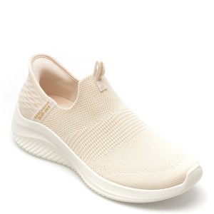 Pantofi sport SKECHERS bej, ULTRA FLEX 3.0, din material textil, dama