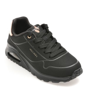 Pantofi sport SKECHERS negri, 310545L, din piele ecologica, fetita