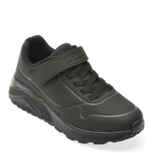 Pantofi sport SKECHERS negri, 403695L, din piele ecologica, baiat