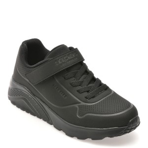 Pantofi sport SKECHERS negri, 403695L, din piele ecologica, baiat