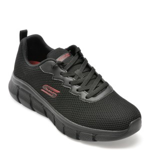 Pantofi sport SKECHERS negri, BOBS B FLEX, din material textil, barbat