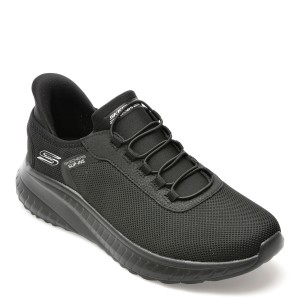Pantofi sport SKECHERS negri, BOBS SQUAD CHAOS, din material textil, barbat