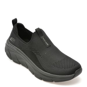Pantofi sport SKECHERS negri, D LUX WALKER 2.0, din material textil, dama