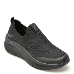 Pantofi sport SKECHERS negri, D LUX WALKER, din material textil, dama