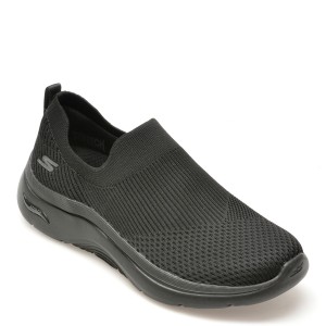 Pantofi sport SKECHERS negri, GO WALK ARCH FIT 2.0, din material textil, dama