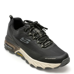 Pantofi sport SKECHERS negri, MAX PROTECT, din material textil si piele ecologica, barbat