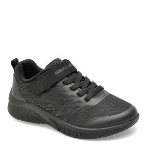 Pantofi sport SKECHERS negri, MICROSPEC, din material textil, baiat