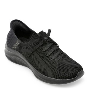 Pantofi sport SKECHERS negri, ULTRA FLEX 3.0, din piele ecologica, dama