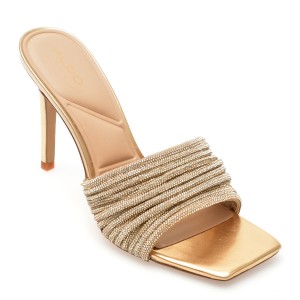 Papuci eleganti ALDO aurii, 13738915, din material textil, dama