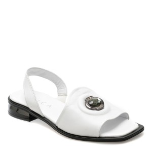 Sandale casual EPICA albe, 37217, din piele naturala, dama