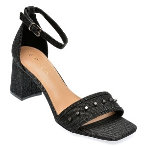 Sandale casual EPICA negre, 110739, din material textil, dama