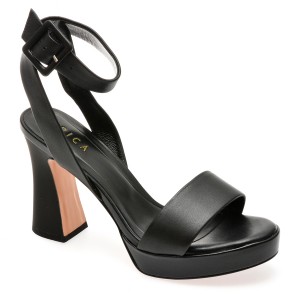 Sandale casual EPICA negre, W452, din piele naturala, dama