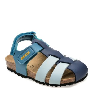 Sandale casual GEOX albastre, B452QA, din piele ecologica, baiat