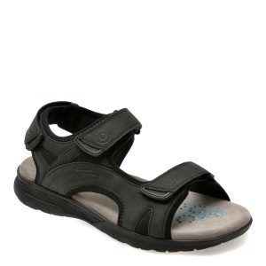 Sandale casual GEOX negre, U25ELA, din piele ecologica, barbat