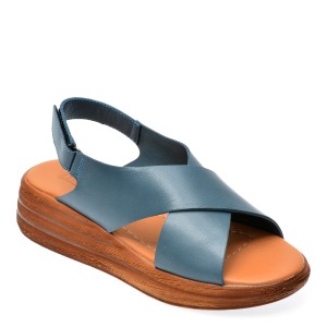 Sandale casual IMAGE albastre, 4904, din piele naturala, dama