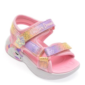 Sandale casual SKECHERS roz, 302682N, din material textil, fetita
