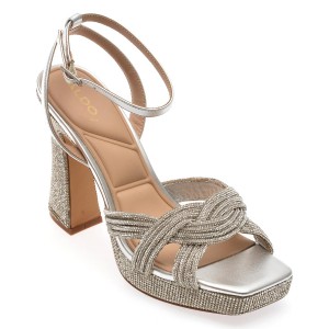 Sandale elegante ALDO argintii, 13578783, din piele ecologica, dama